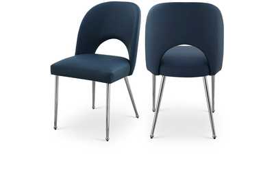 Image for Logan Navy Faux Leather Dining Chair Set of 2