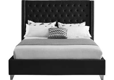 Aiden Black Velvet Full Bed,Meridian Furniture