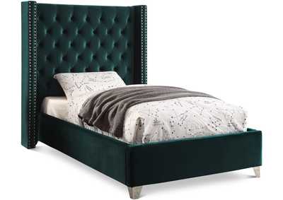 Image for Aiden Green Velvet Twin Bed