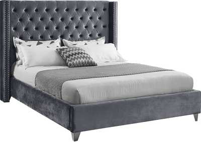 Image for Aiden Grey Velvet King Bed