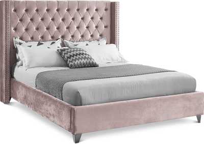 Image for Aiden Pink Velvet Full Bed