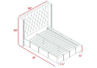 Ashton Beige Linen Textured Full Bed,Meridian Furniture