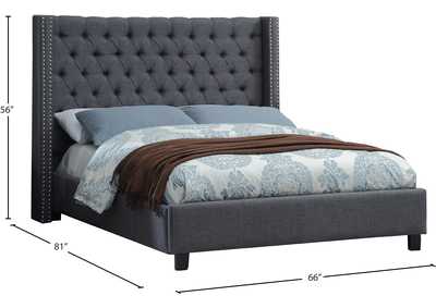 Ashton Grey Linen Textured Full Bed,Meridian Furniture
