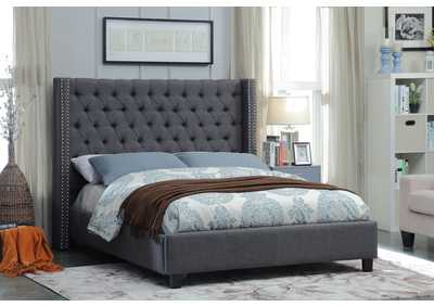 Ashton Grey Linen Textured Full Bed,Meridian Furniture