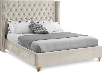 Image for Barolo Cream Velvet Queen Bed