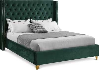 Barolo Green Velvet King Bed