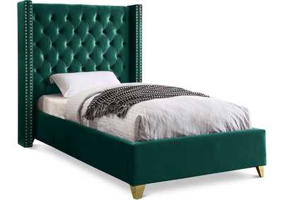Image for Barolo Green Velvet Twin Bed
