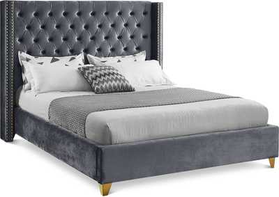 Barolo Grey Velvet Full Bed