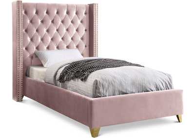Barolo Pink Velvet Twin Bed