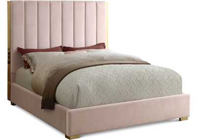 Becca Pink Velvet Queen Bed