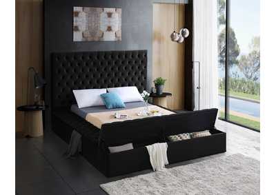 Bliss Black Velvet King Bed (3 Boxes),Meridian Furniture