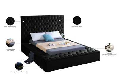 Bliss Black Velvet King Bed (3 Boxes),Meridian Furniture