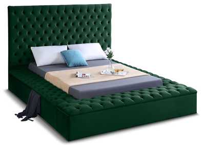 Image for Bliss Green Velvet King Bed (3 Boxes)