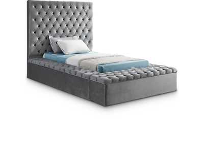 Image for Bliss Grey Velvet Twin Bed (3 Boxes)