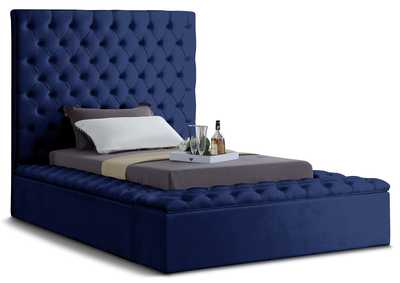 Image for Bliss Navy Velvet Twin Bed (3 Boxes)