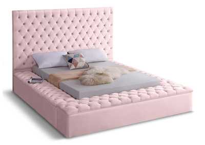 Bliss Pink Velvet King Bed (3 Boxes)