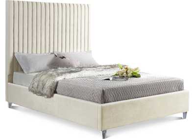 Candace Cream Velvet King Bed