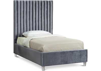 Image for Candace Grey Velvet Twin Bed