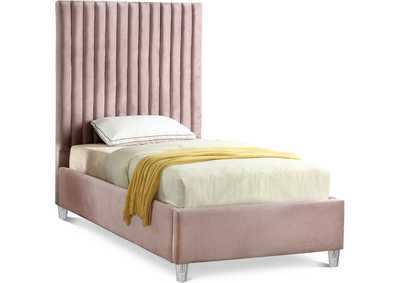 Image for Candace Pink Velvet Twin Bed