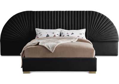 Image for Cleo Black Velvet King Bed (3 Boxes)