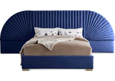 Image for Cleo Navy Velvet King Bed (3 Boxes)