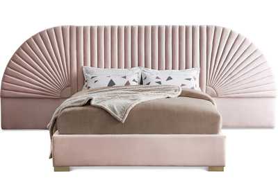 Cleo Pink Velvet King Bed (3 Boxes)