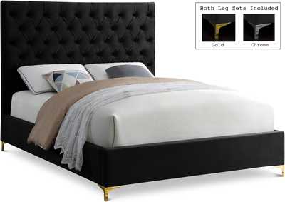 Image for Cruz Black Velvet Full Bed