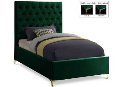 Image for Cruz Green Velvet Twin Bed