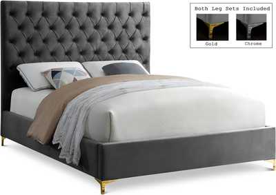 Image for Cruz Grey Velvet Full Bed