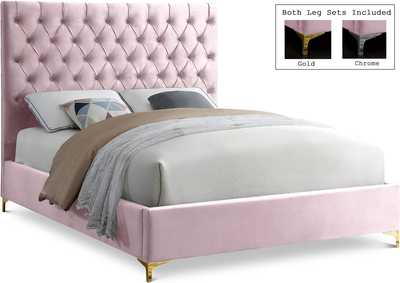 Image for Cruz Pink Velvet Full Bed