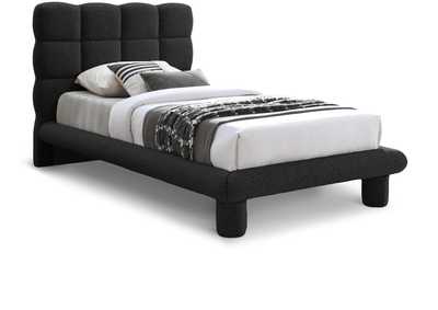 Image for Deco Black Boucle Fabric Twin Bed (3 Boxes)
