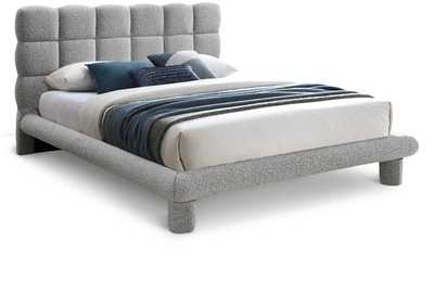 Image for Deco Grey Boucle Fabric Full Bed (3 Boxes)