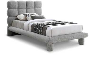 Image for Deco Grey Boucle Fabric Twin Bed (3 Boxes)
