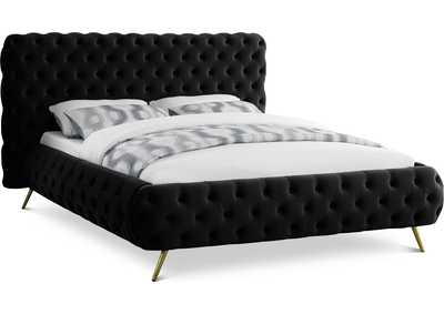 Delano Black Velvet King Bed