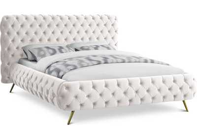 Delano Cream Velvet King Bed