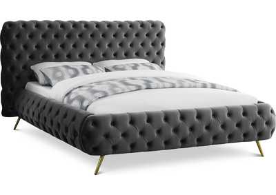 Delano Grey Velvet King Bed