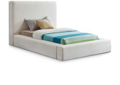 Image for Devin Cream Linen Textured Fabric Twin Bed