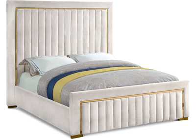 Dolce Cream Velvet King Bed (3 Boxes)