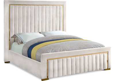 Image for Dolce Cream Velvet Queen Bed (3 Boxes)