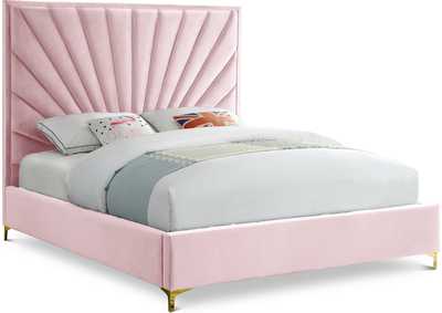 Eclipse Pink Velvet King Bed