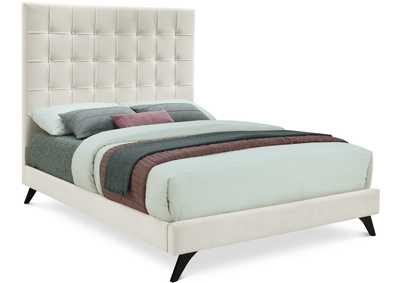 Elly Cream Velvet King Bed