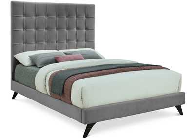 Elly Grey Velvet King Bed