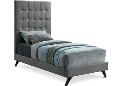 Image for Elly Grey Velvet Twin Bed