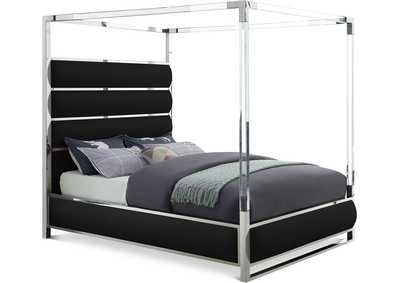 Image for Encore Black Faux Leather King Bed (4 Boxes)