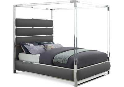 Image for Encore Grey Faux Leather King Bed (4 Boxes)