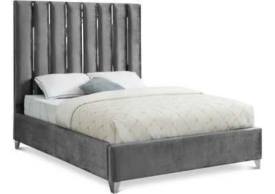 Enzo Grey Velvet King Bed