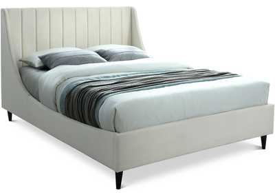 Eva Cream Velvet King Bed