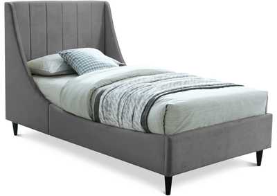 Image for Eva Grey Velvet Twin Bed