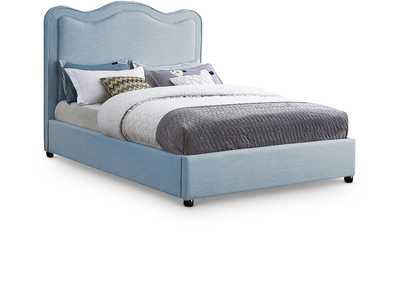 Image for Felix Light Blue Linen Textured Fabric Full Bed