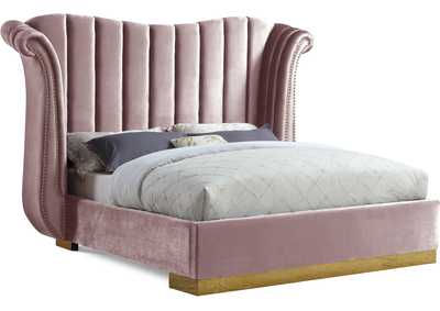 Flora Pink Velvet King Bed (3 Boxes)